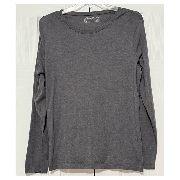 Women's Eddie Bauer Long Sleeve Knit T-Shirt, Dark Gray Heather, Size XXL - Picture 1 of 6